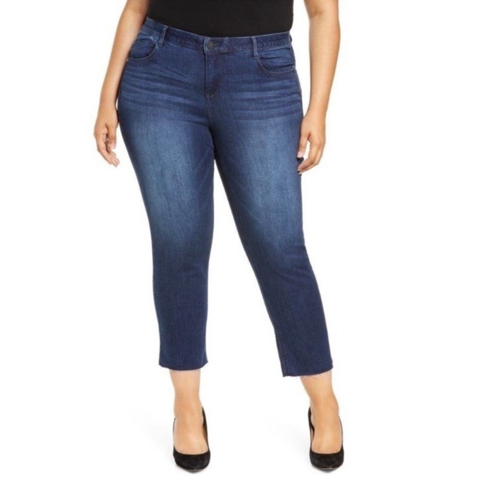 Wit Wisdom Ab Solution Skinny Jeans Women 18 Mom Raw Hem Mid Rise Stretch Medium